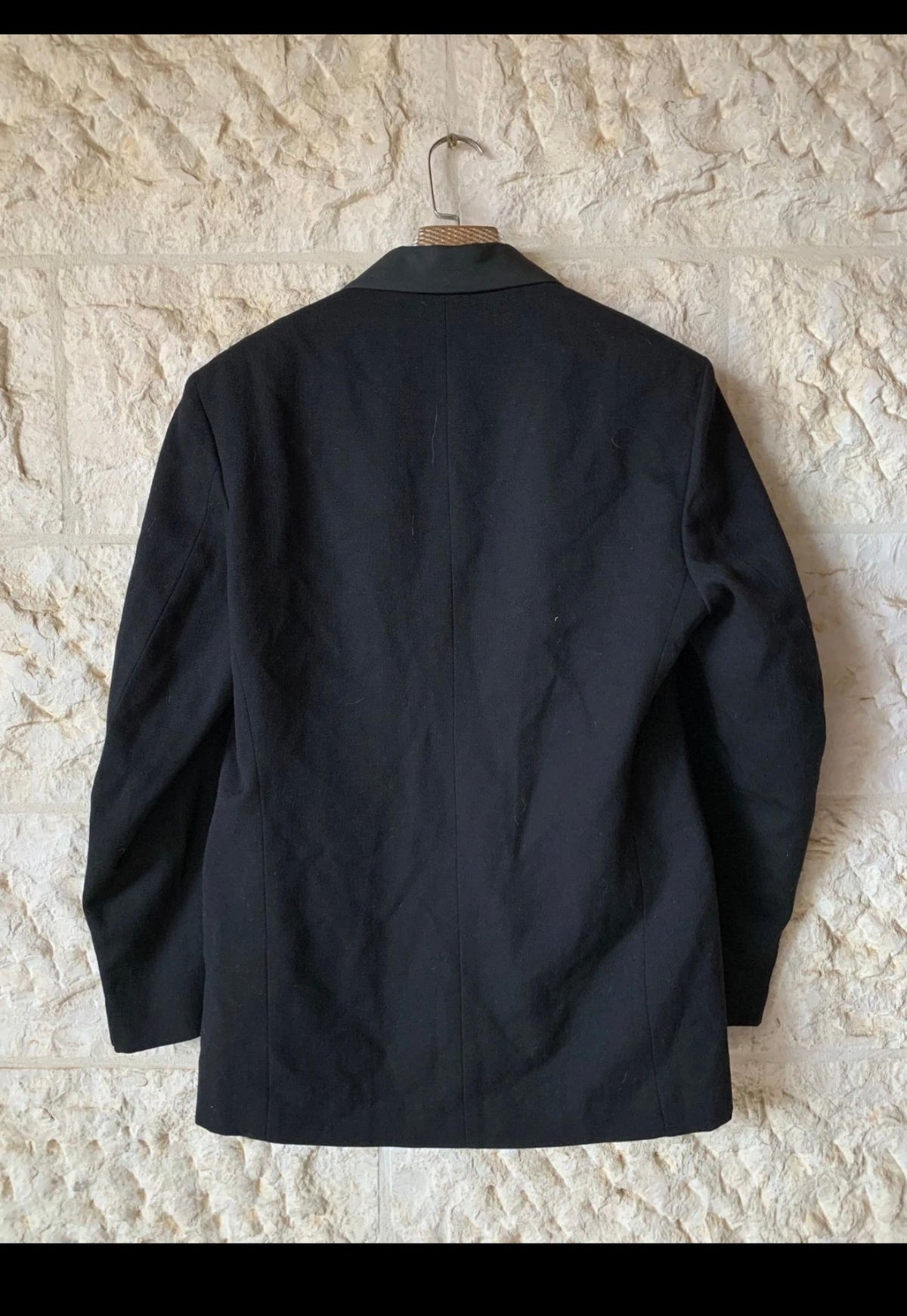 1970s vintage pure wool Tuxedo night black shawl lapel suit jacket blazer 40R