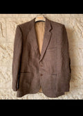 Vintage pure wool handwoven Tweed brown classic hunting jacket blazer 40R