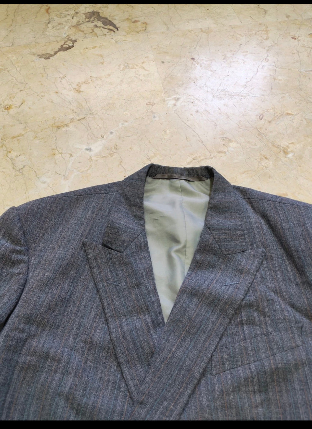 1970s vintage all worsted wool double breasted gray jacket blazer 44R