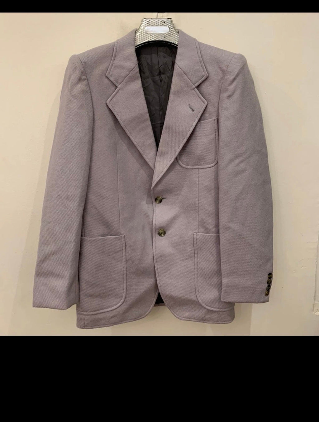 1970s Vintage pure wool classic gray 2 button jacket blazer 36R