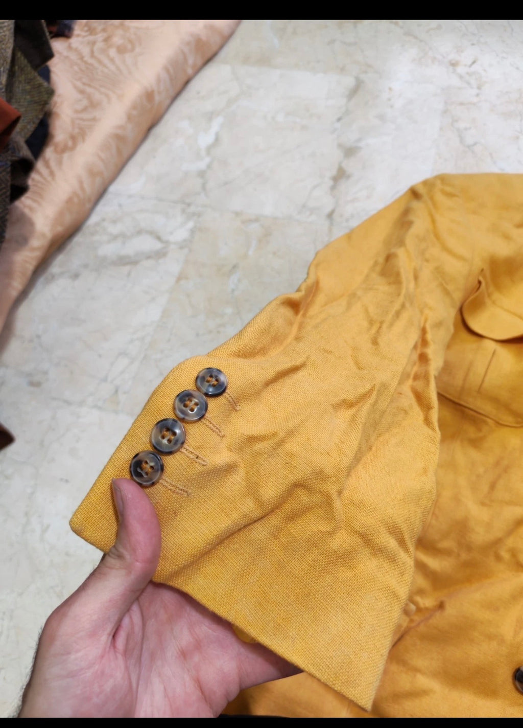 Vintage Linen blend Classic unique orange summer jacket blazer 40R