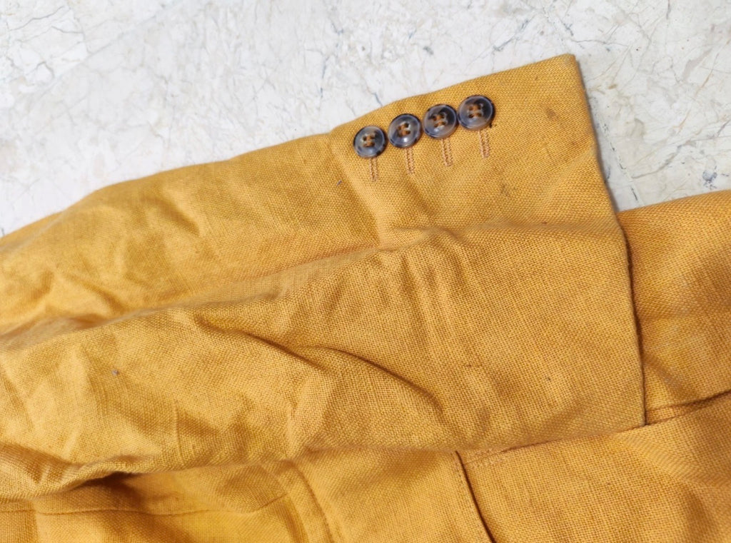 Vintage Linen blend Classic unique orange summer jacket blazer 40R