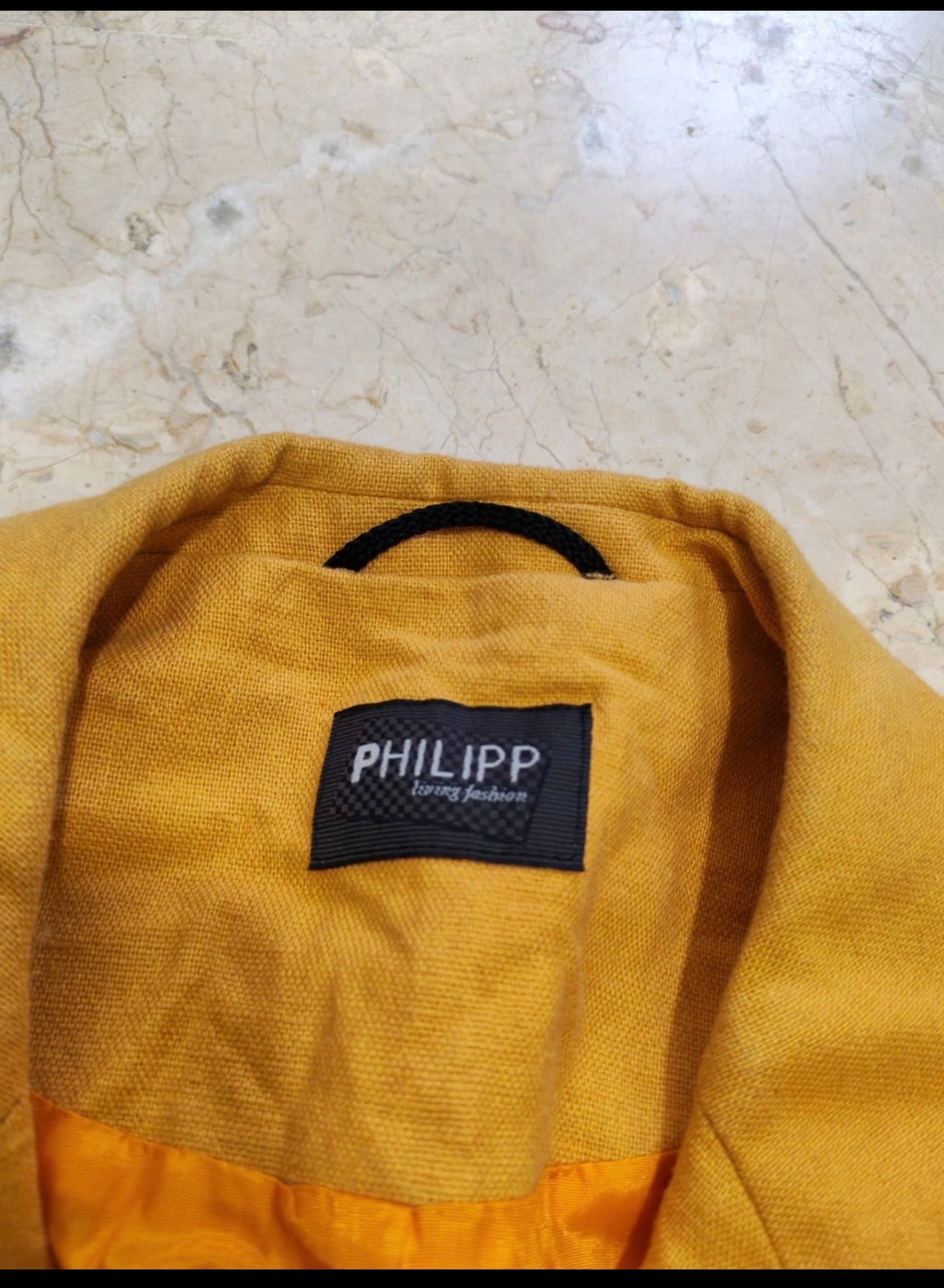 Vintage Linen blend Classic unique orange summer jacket blazer 40R