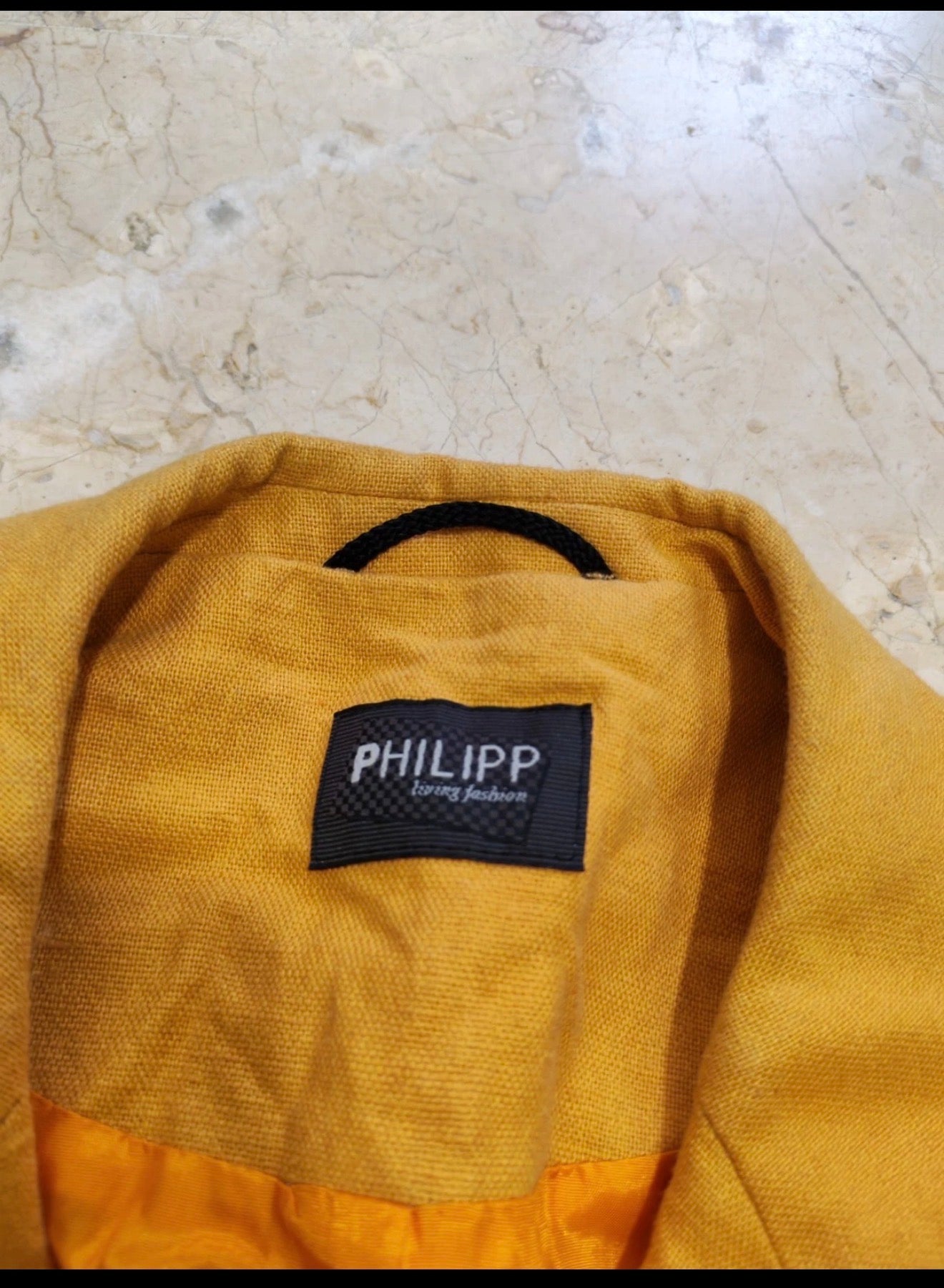 Vintage Linen blend Classic unique orange summer jacket blazer 40R