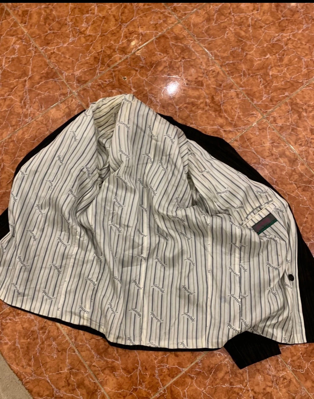 Vintage double breasted summer classic unique striped suit 42R 42S