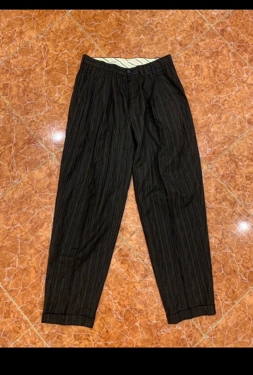 Vintage double breasted summer classic unique striped suit 42R 42S