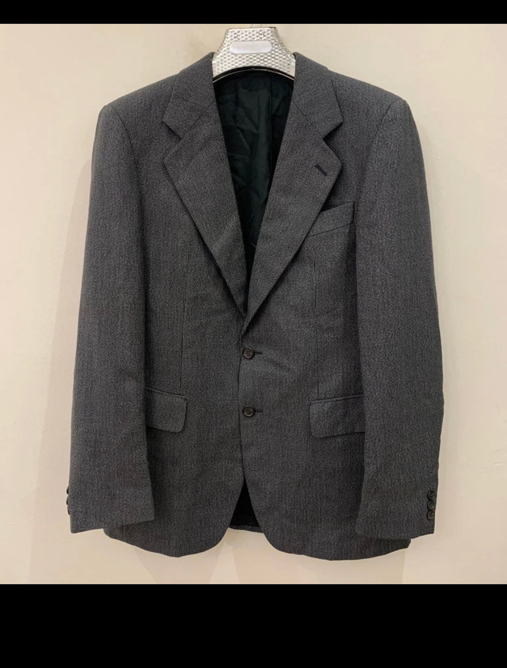 1970s vintage wool blend rockabilly disco classic charcoal gray suit 40R