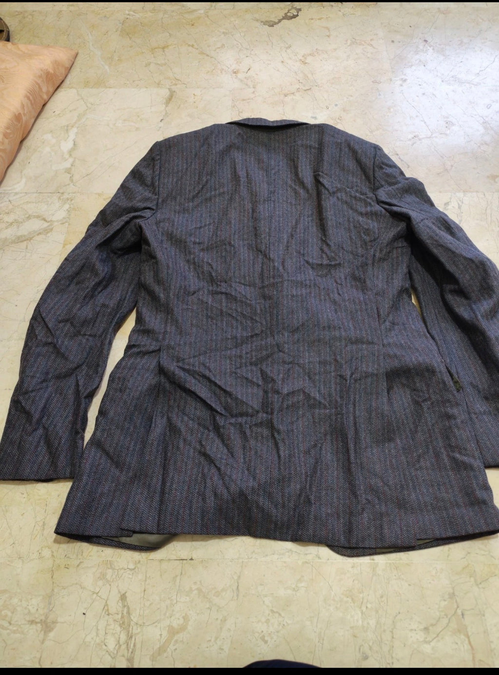 Vintage all worsted wool herringbone classic 2 button suit 34R XS