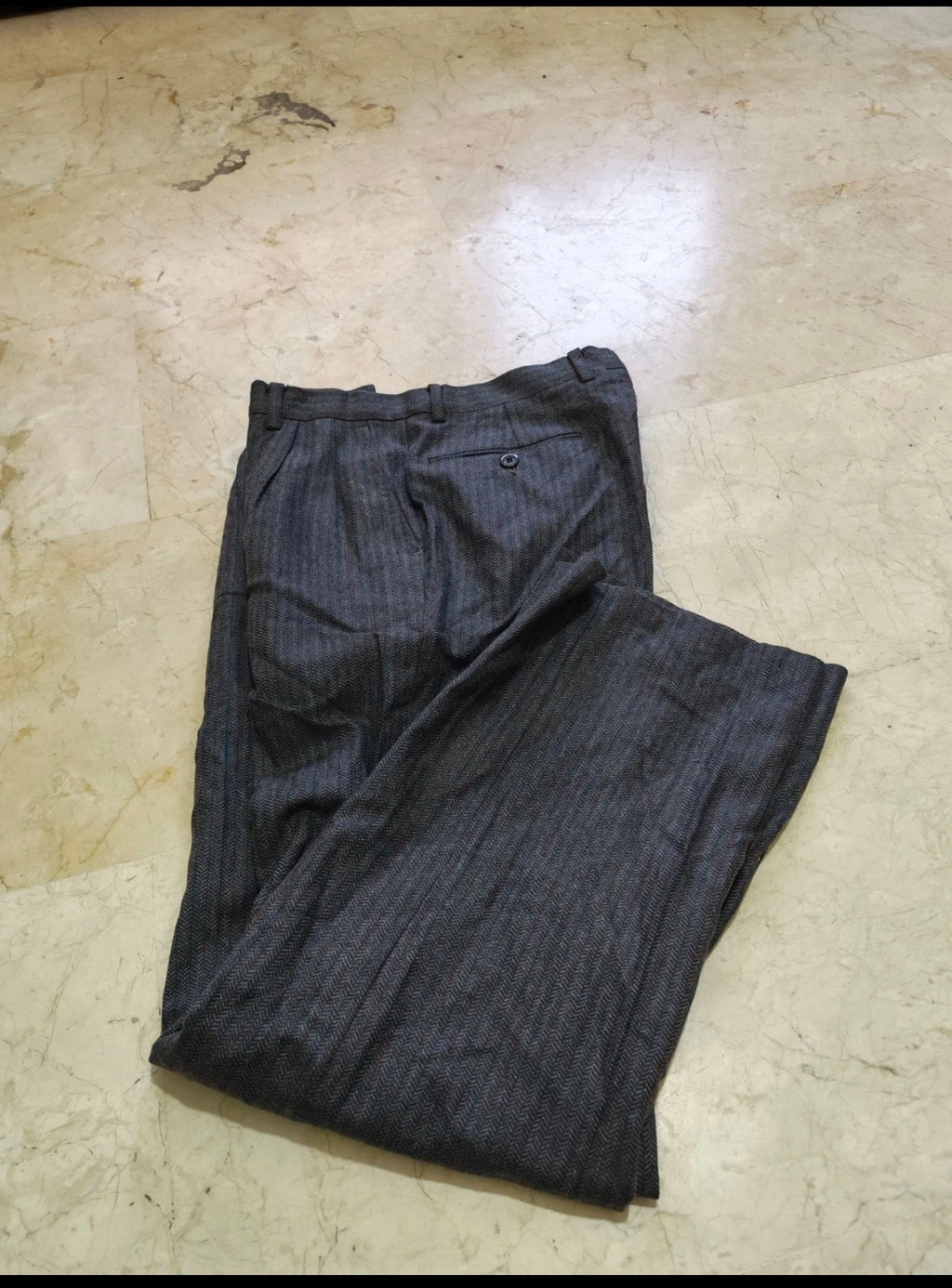 Vintage all worsted wool herringbone classic 2 button suit 34R XS
