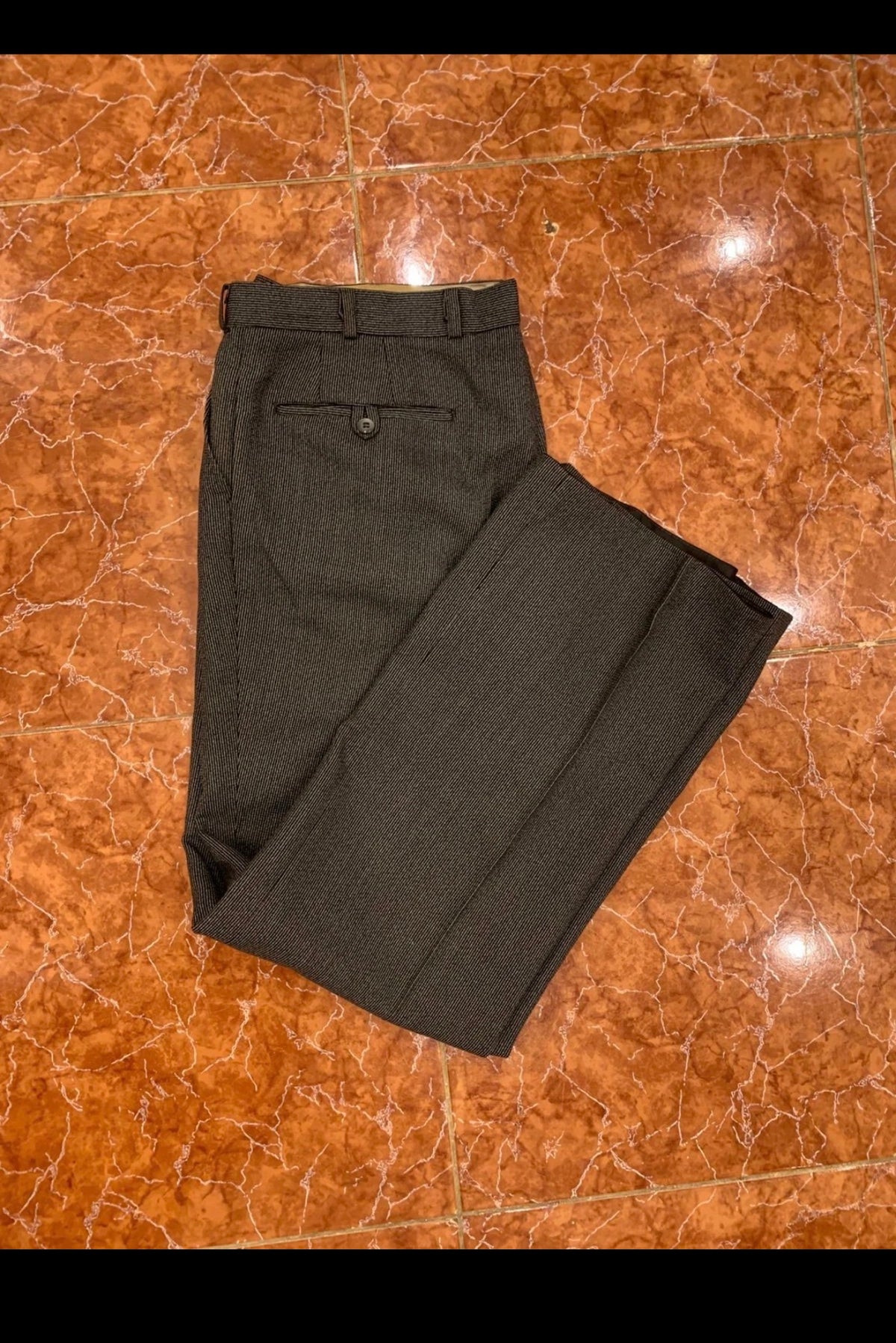1970s vintage wool blend rockabilly disco classic charcoal gray suit 40R