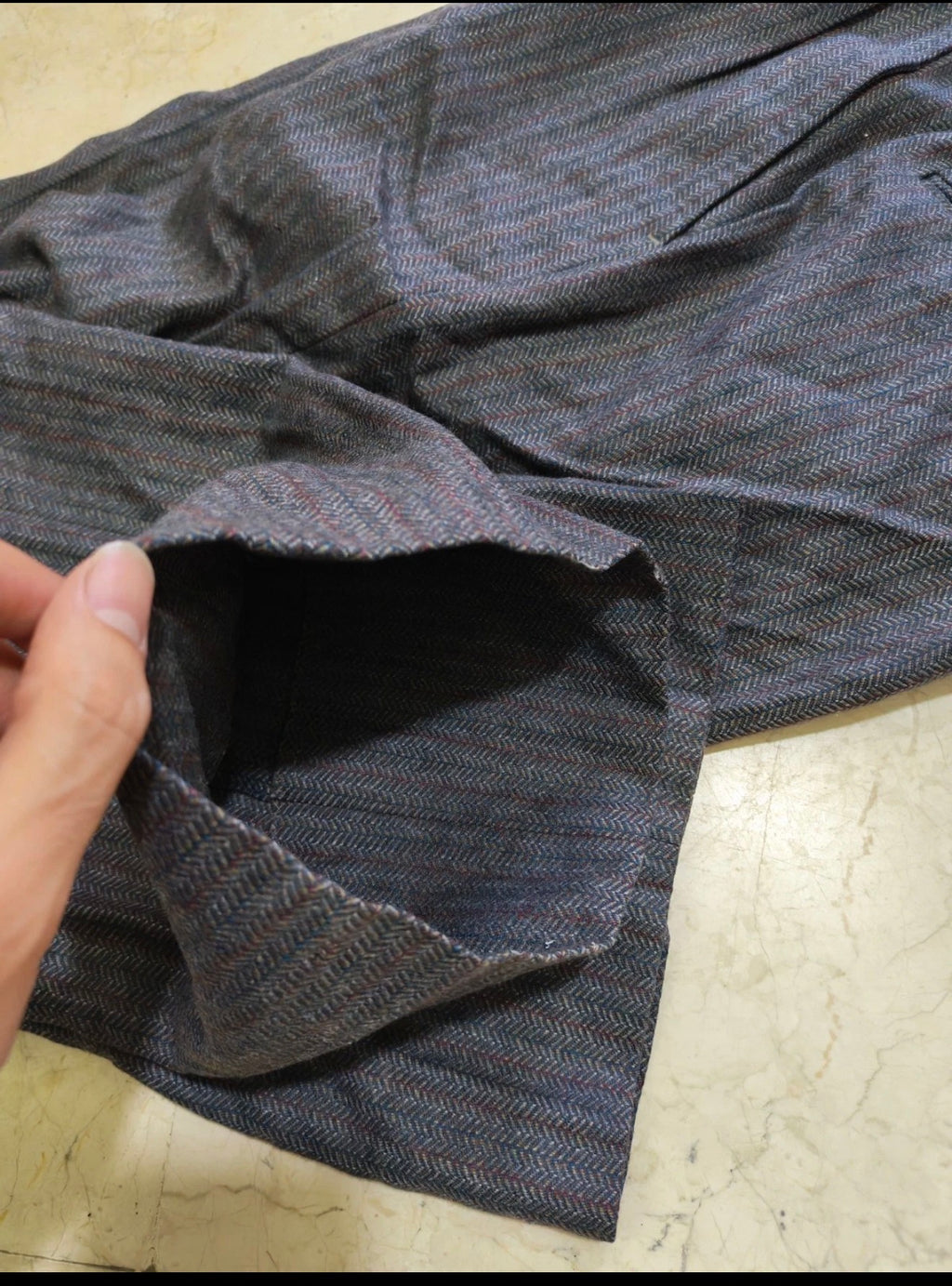 Vintage all worsted wool herringbone classic 2 button suit 34R XS