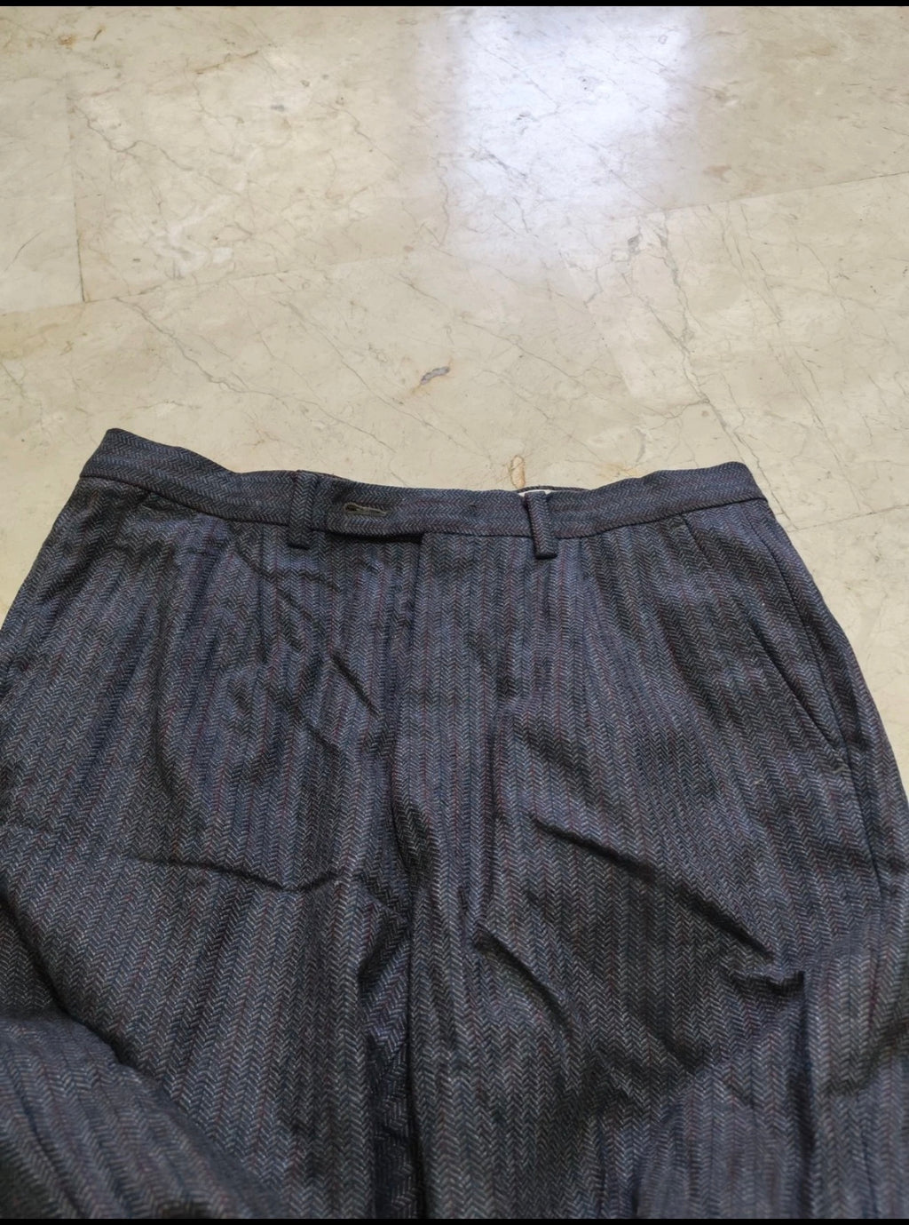 Vintage all worsted wool herringbone classic 2 button suit 34R XS