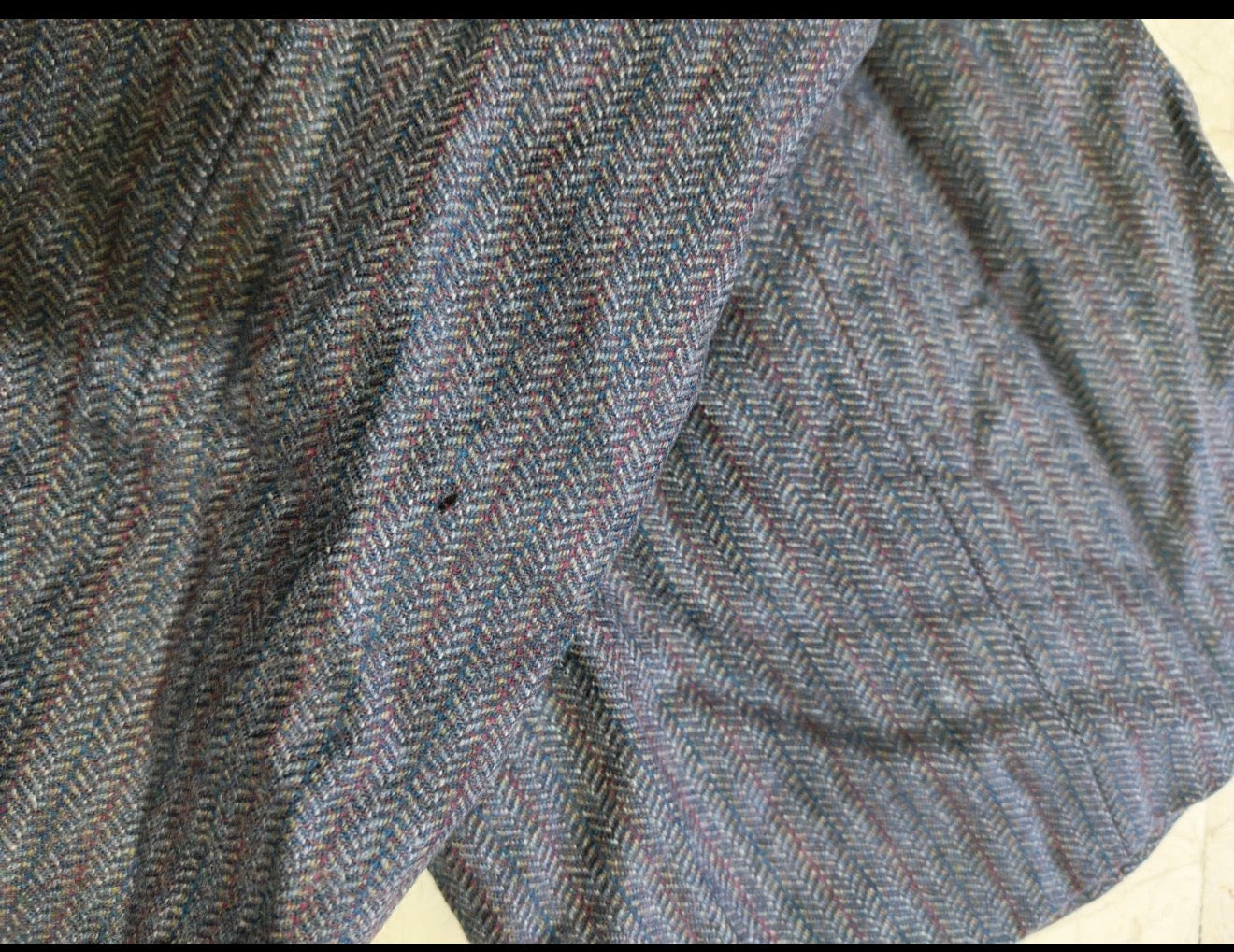 Vintage all worsted wool herringbone classic 2 button suit 34R XS
