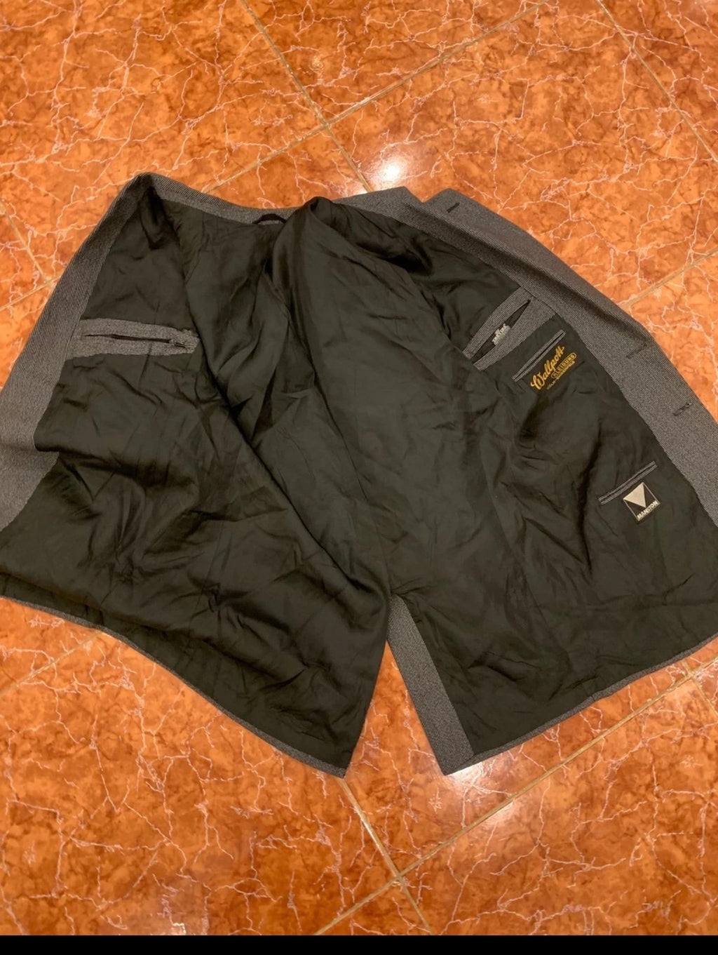 1970s vintage wool blend rockabilly disco classic charcoal gray suit 40R