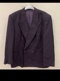 Vintage wool blend double breasted gangster Purple classic suit 46R XL