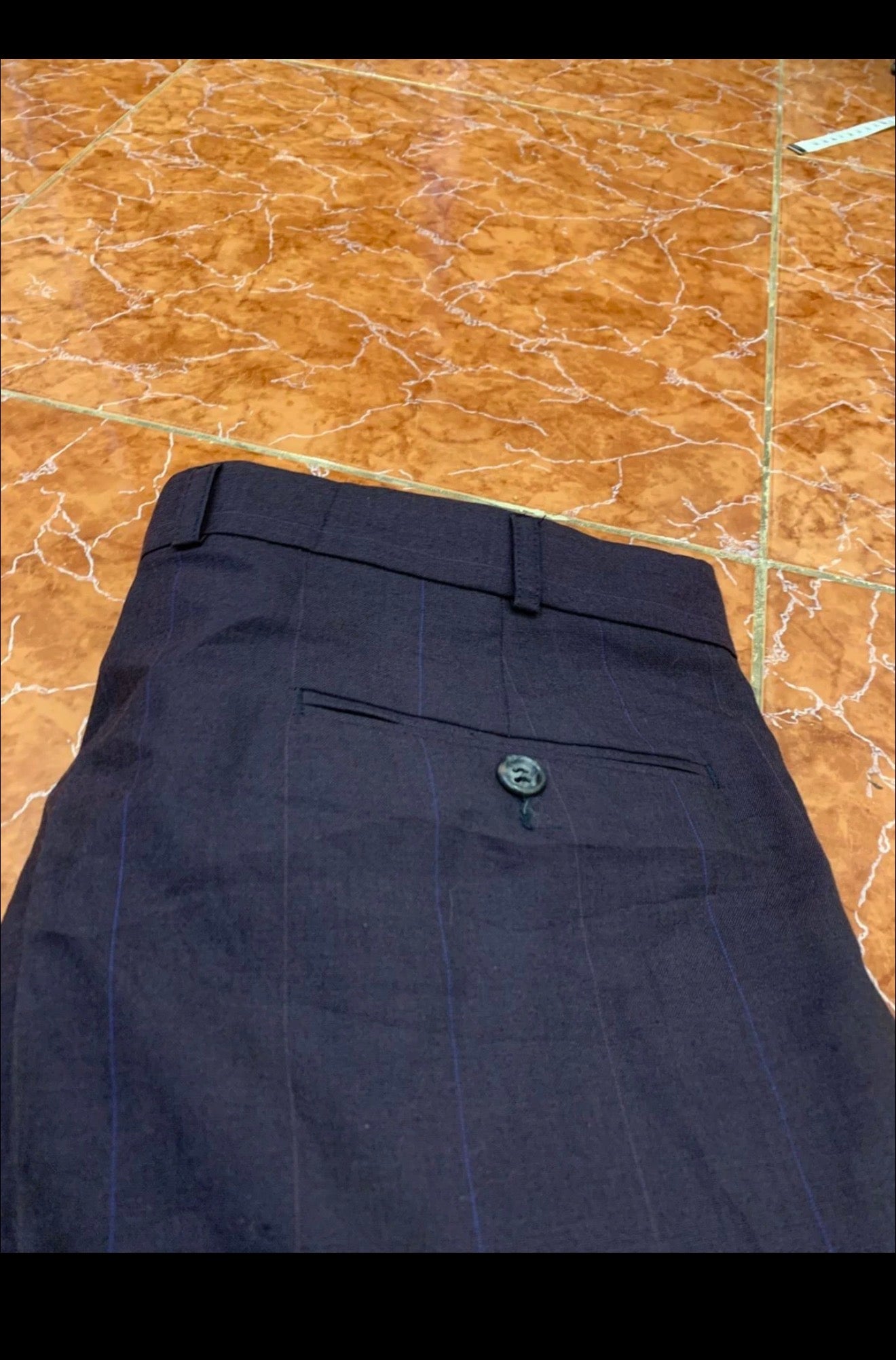 Vintage wool blend double breasted gangster Purple classic suit 46R XL