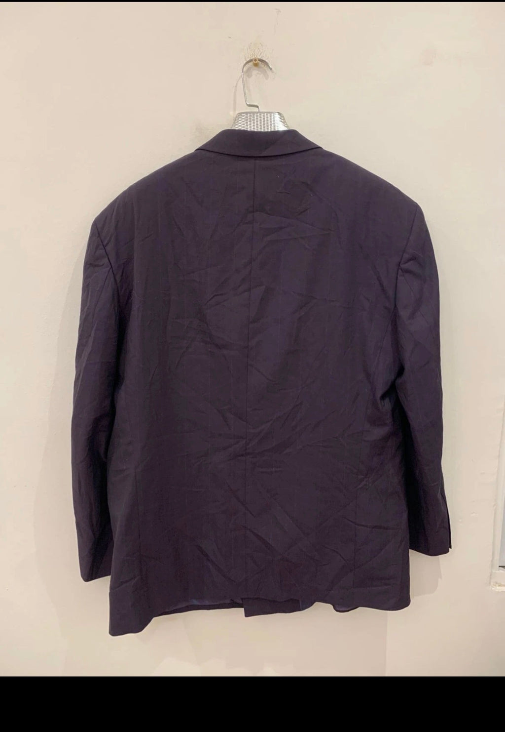 Vintage wool blend double breasted gangster Purple classic suit 46R XL