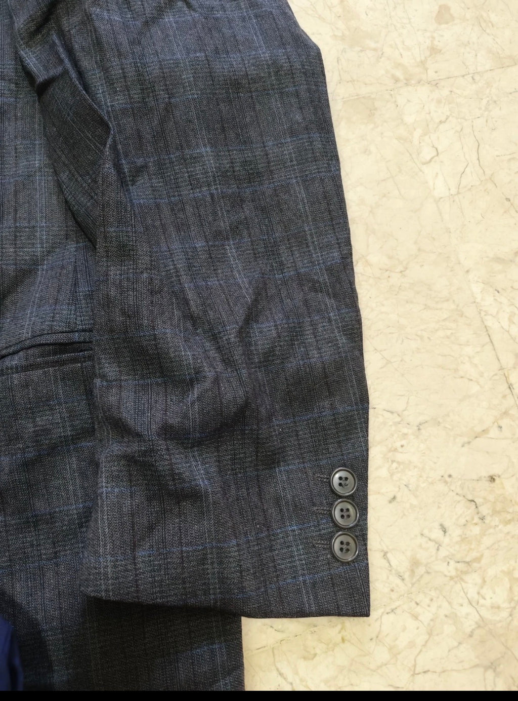 Vintage Superfine pure Wool classic charcoal glen check 2 button suit 44R