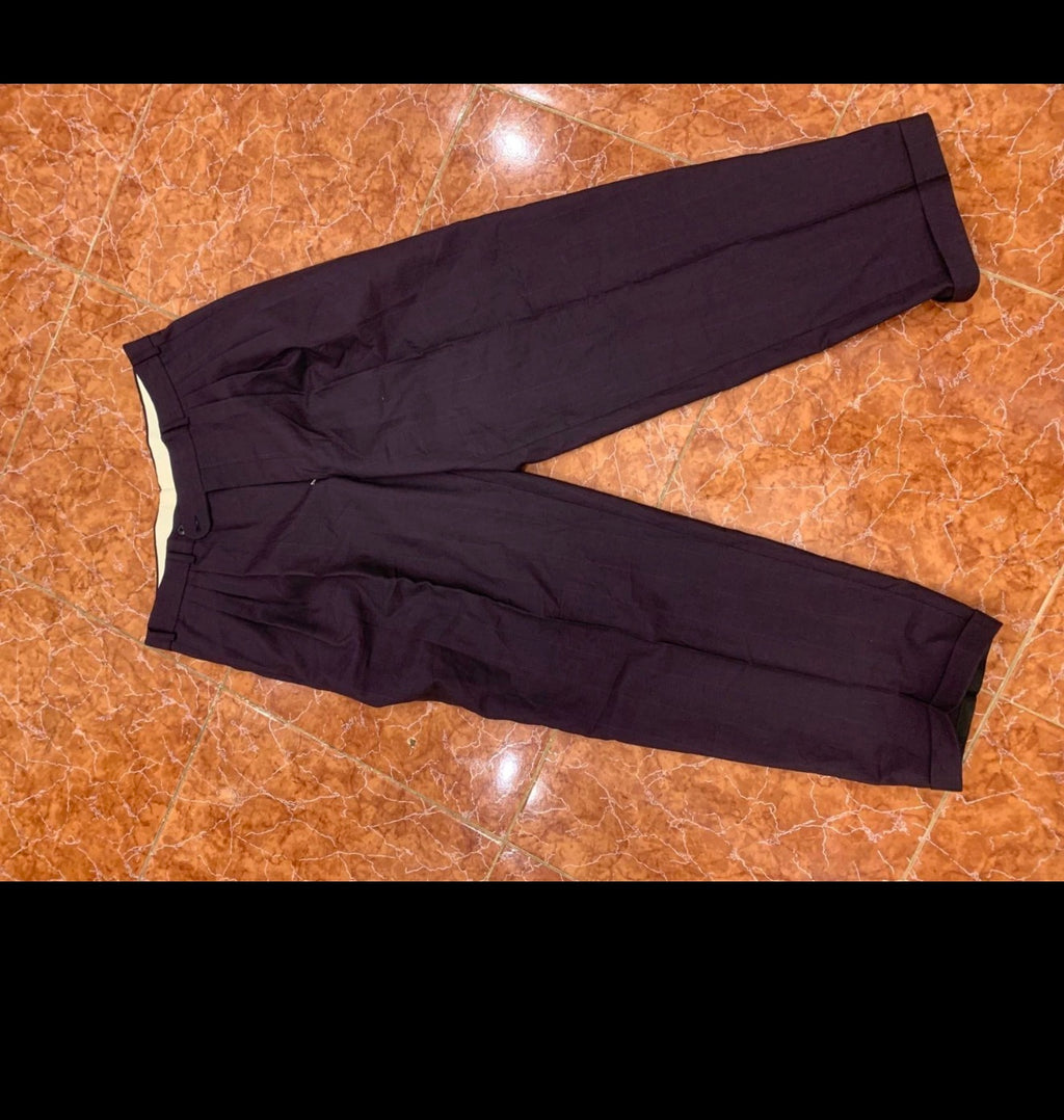 Vintage wool blend double breasted gangster Purple classic suit 46R XL