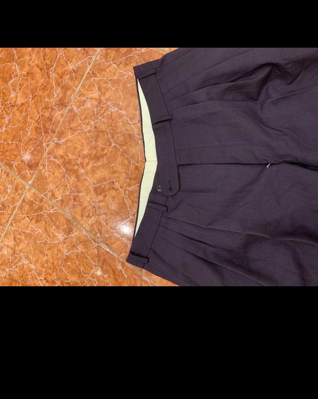 Vintage wool blend double breasted gangster Purple classic suit 46R XL