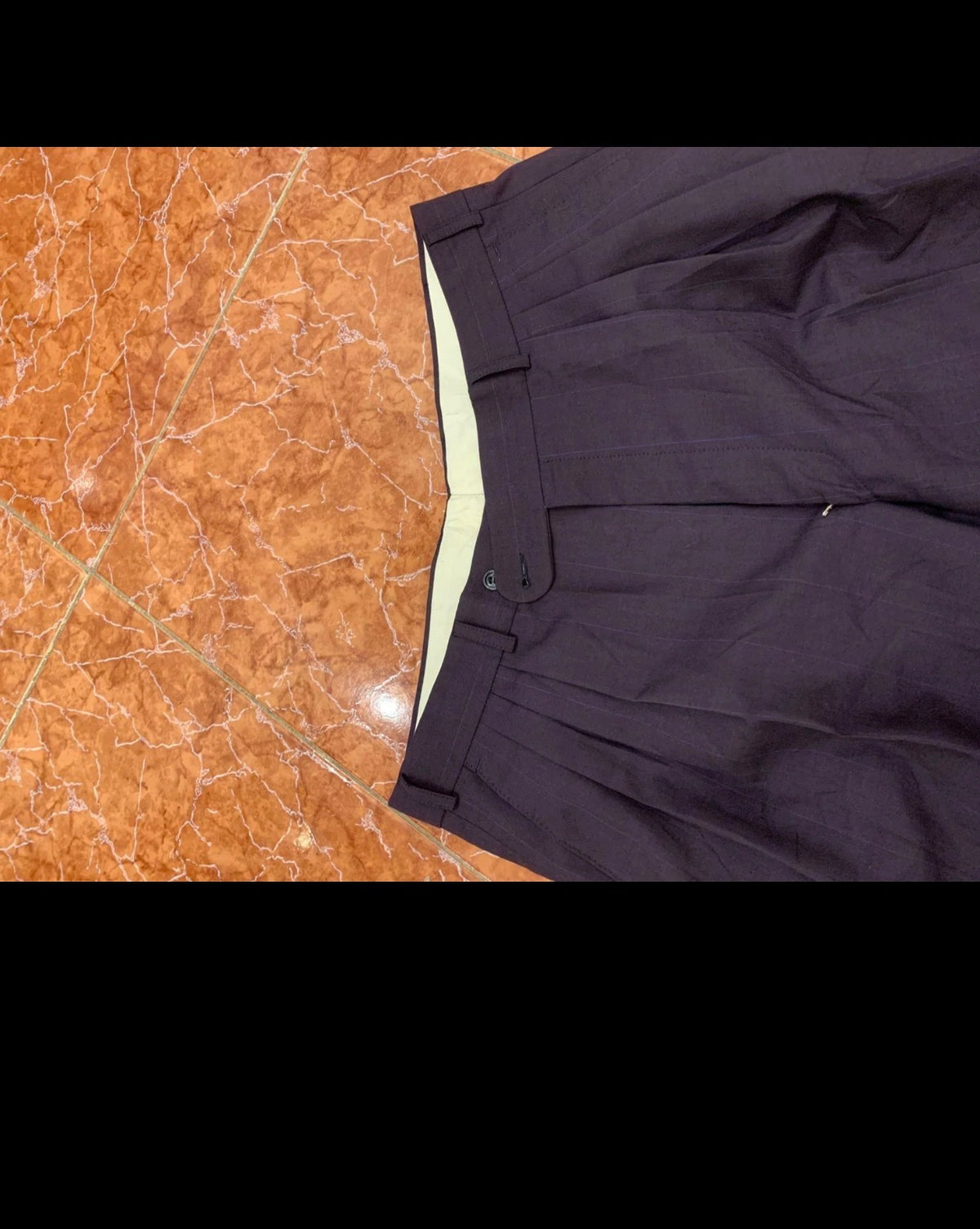 Vintage wool blend double breasted gangster Purple classic suit 46R XL