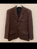 Vintage woollen wool glen check classic Brown hunting jacket blazer 42R