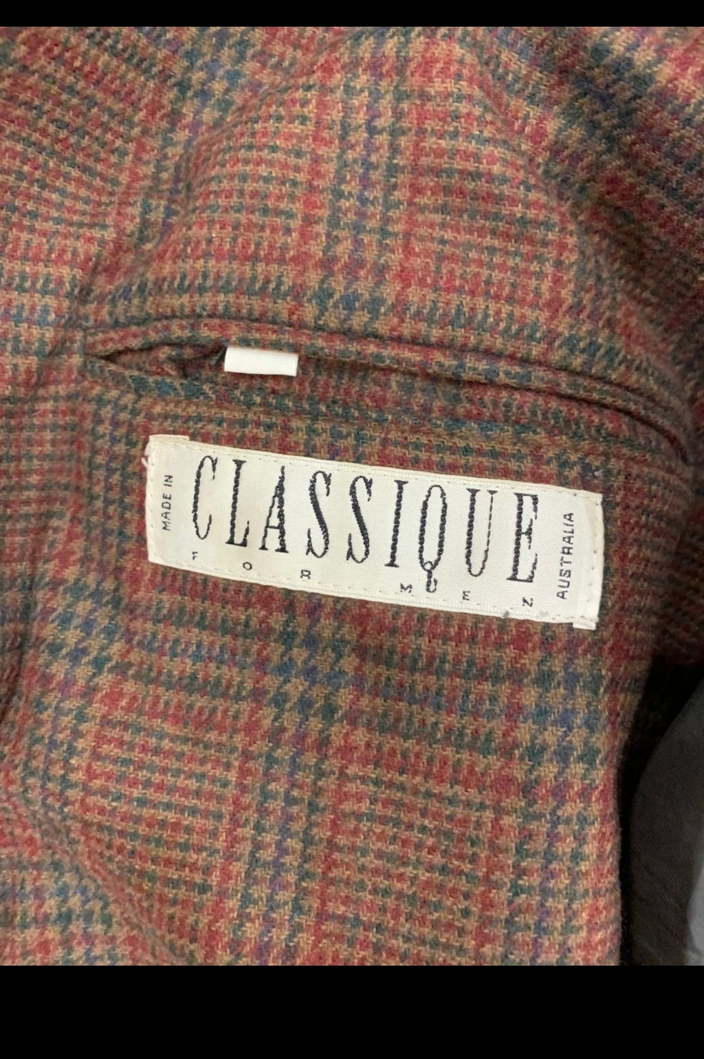 Vintage woollen wool glen check classic Brown hunting jacket blazer 42R