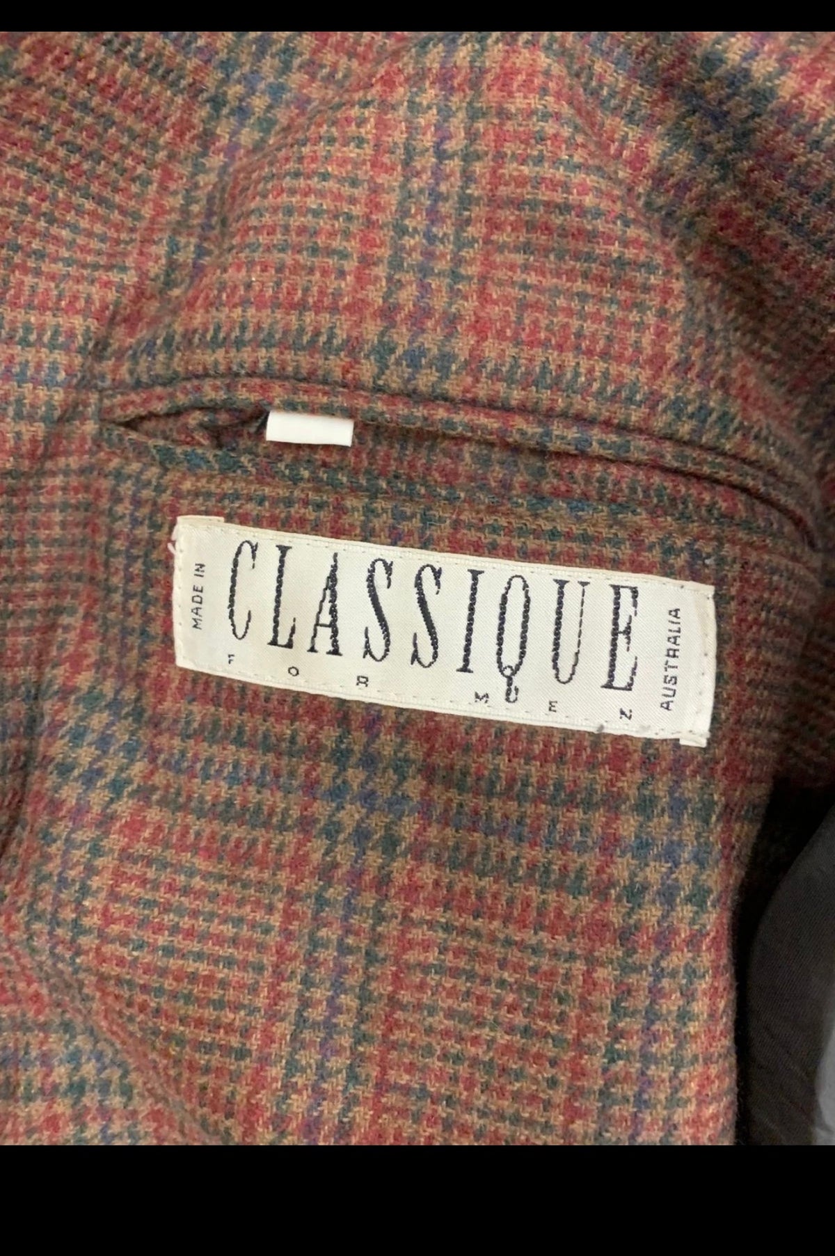 Vintage woollen wool glen check classic Brown hunting jacket blazer 42R