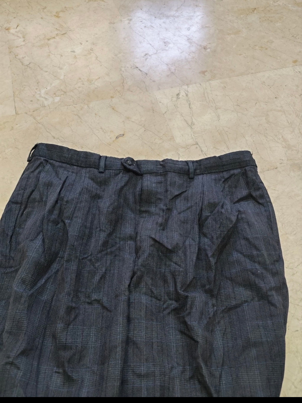 Vintage Superfine pure Wool classic charcoal glen check 2 button suit 44R