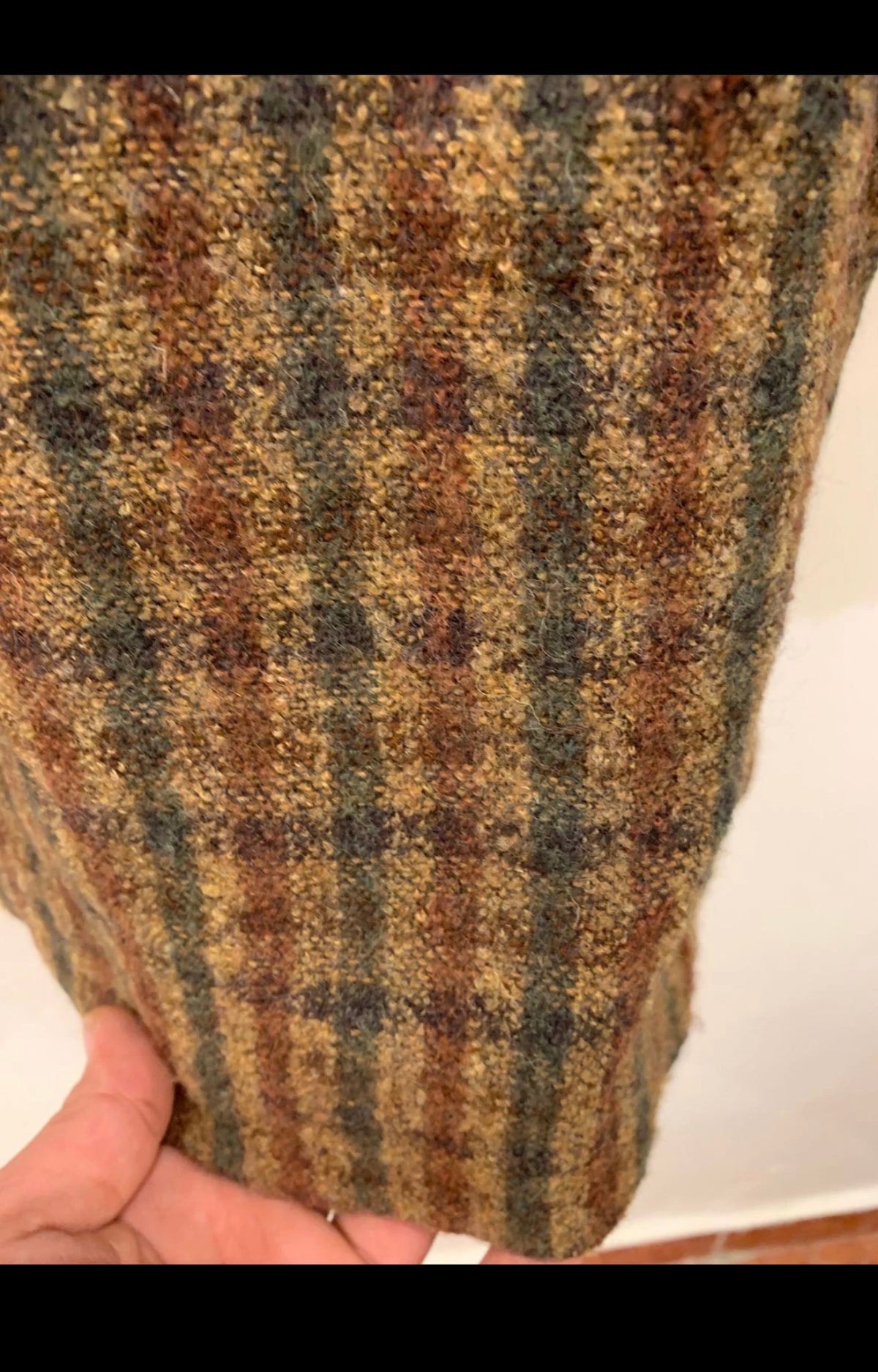 Vintage wool blend classic plaid brown women's jacket coat 18 XL 48