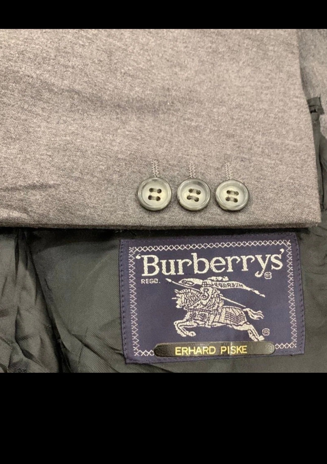Vintage Burberrys superfine pure wool gray classic jacket blazer 42R