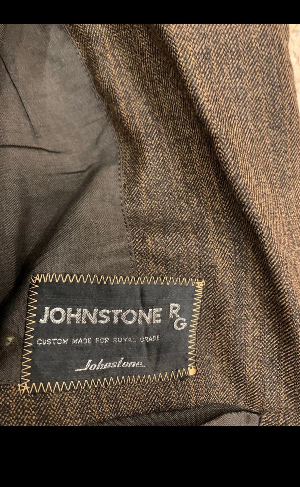 1970s Vintage handtailored all worsted wool brown striped jacket blazer 38S