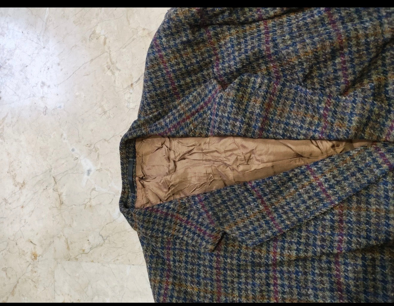 Vintage Harris Tweed houndstooth pure wool classic hunting jacket blazer 44R