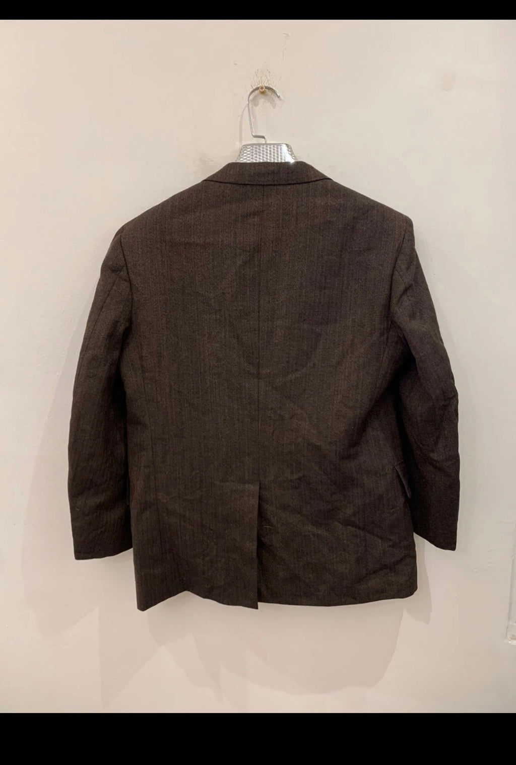 1970s Vintage handtailored all worsted wool brown striped jacket blazer 38S
