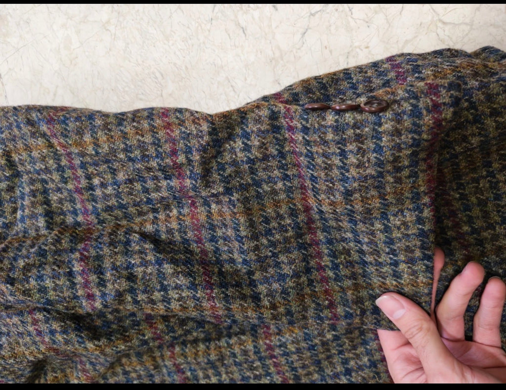 Vintage Harris Tweed houndstooth pure wool classic hunting jacket blazer 44R