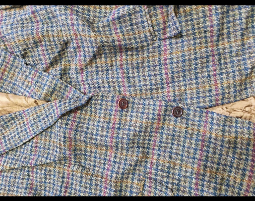 Vintage Harris Tweed houndstooth pure wool classic hunting jacket blazer 44R