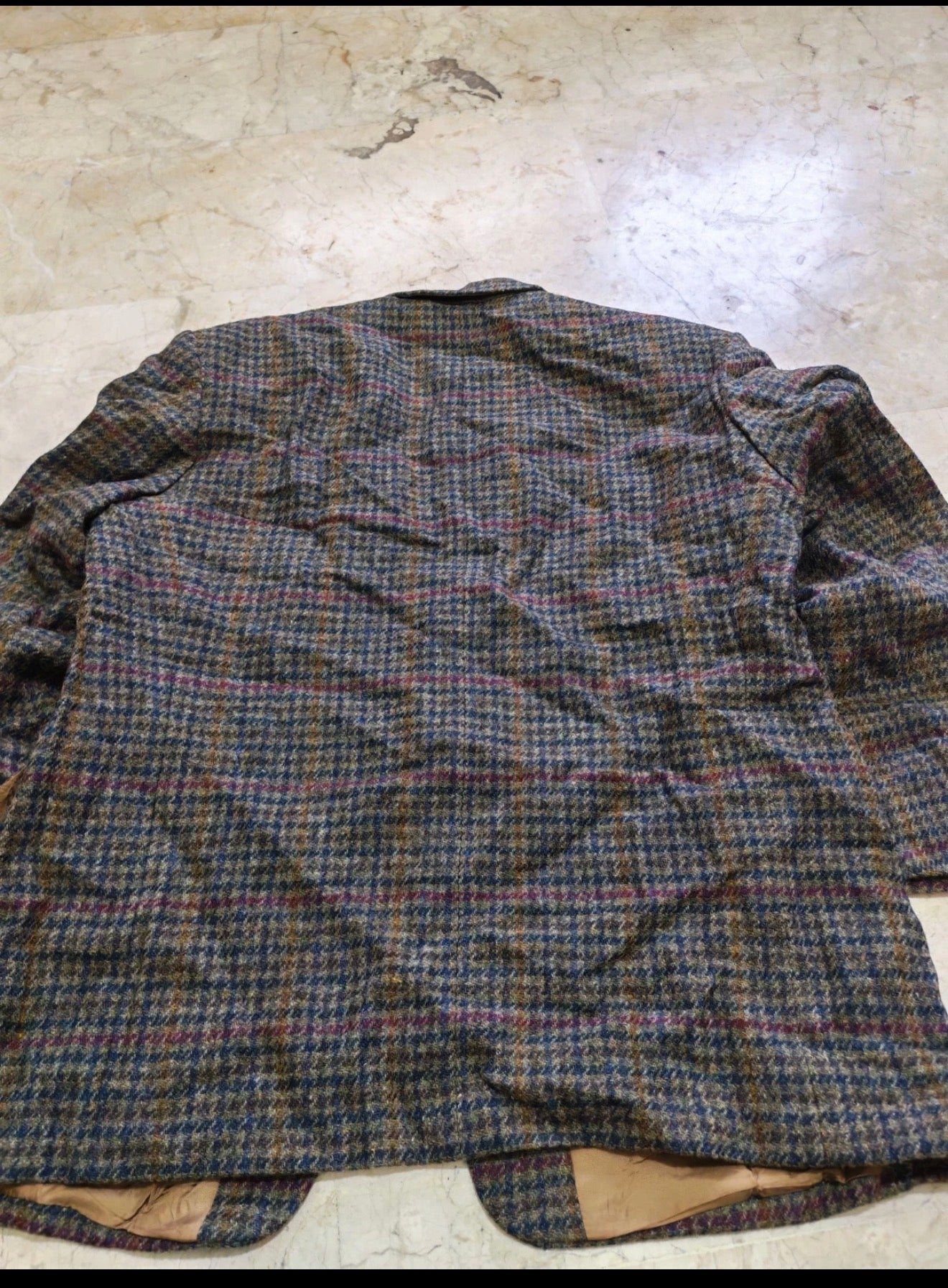 Vintage Harris Tweed houndstooth pure wool classic hunting jacket blazer 44R