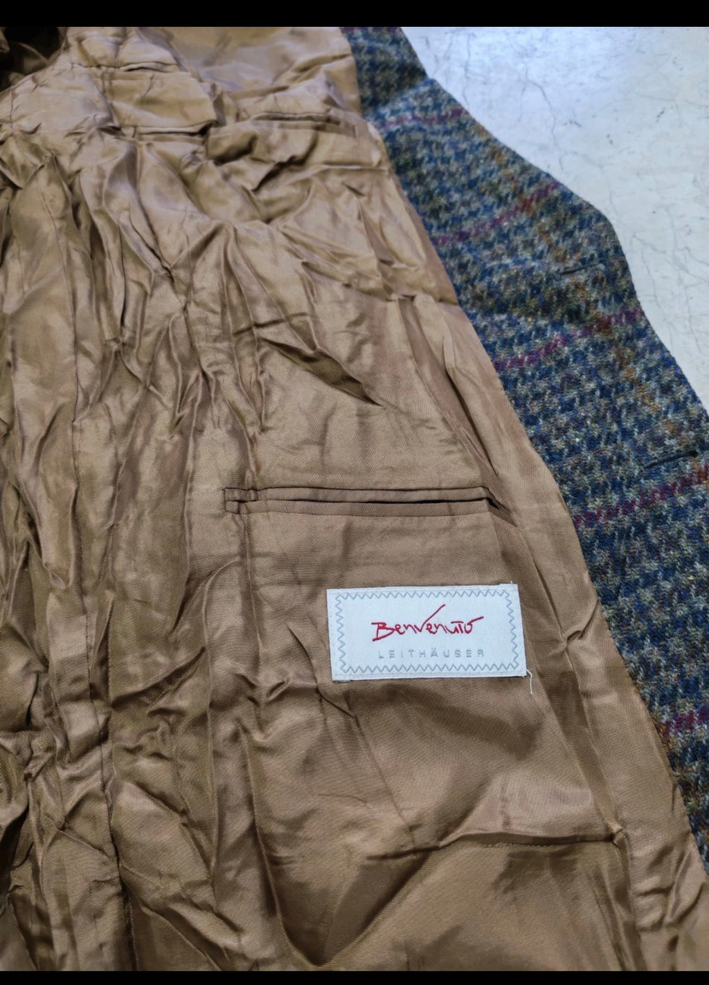 Vintage Harris Tweed houndstooth pure wool classic hunting jacket blazer 44R