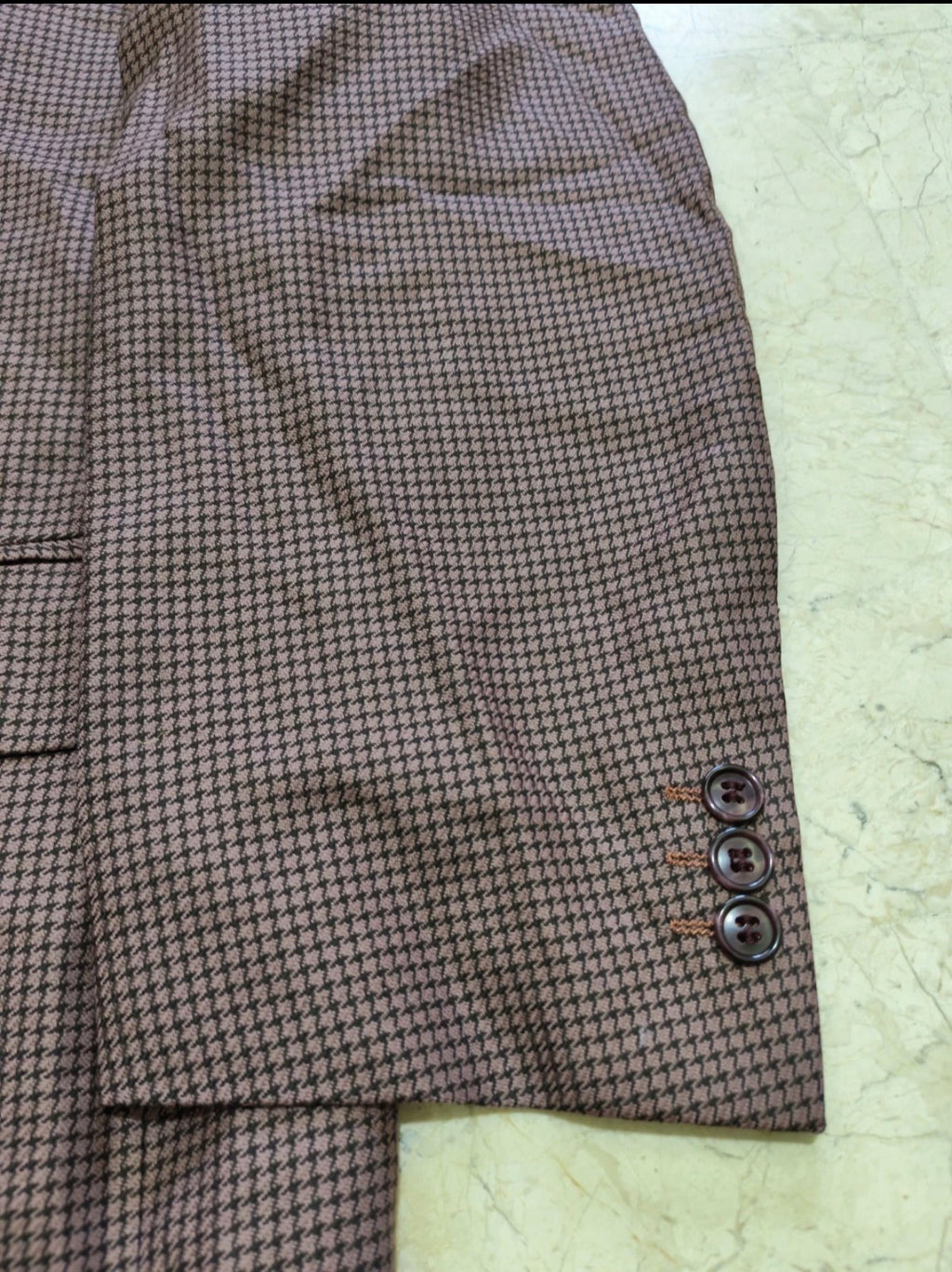 Vintage Superfine pure wool houndstooth classic purple jacket blazer 40R