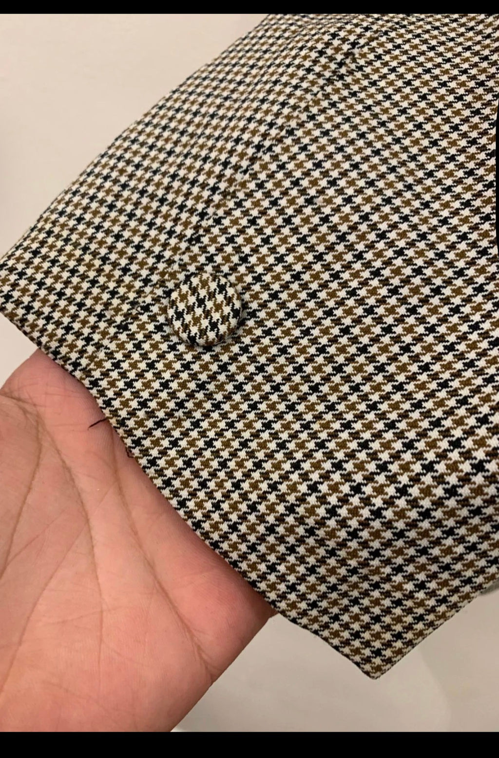 Vintage wool blend houndstooth classic peak lapel jacket blazer 42R