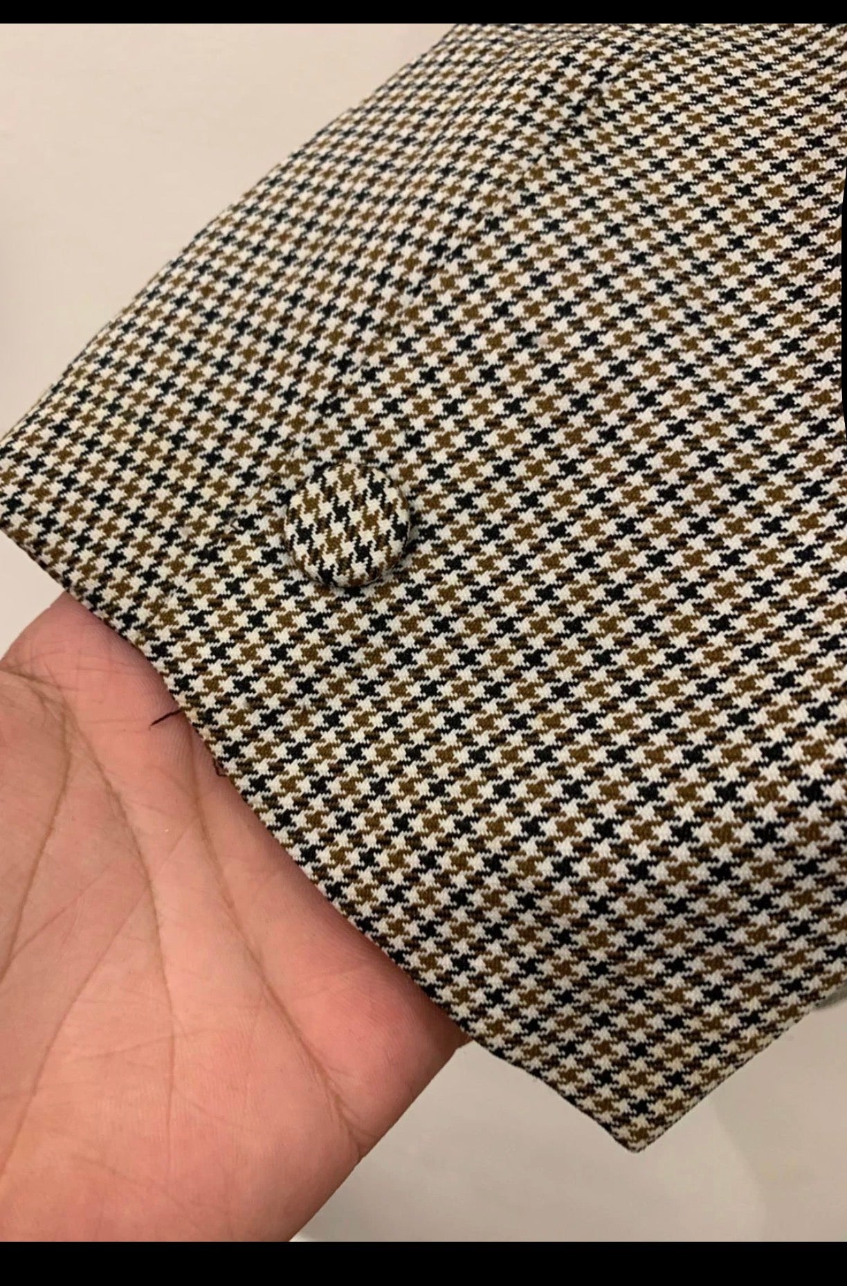 Vintage wool blend houndstooth classic peak lapel jacket blazer 42R