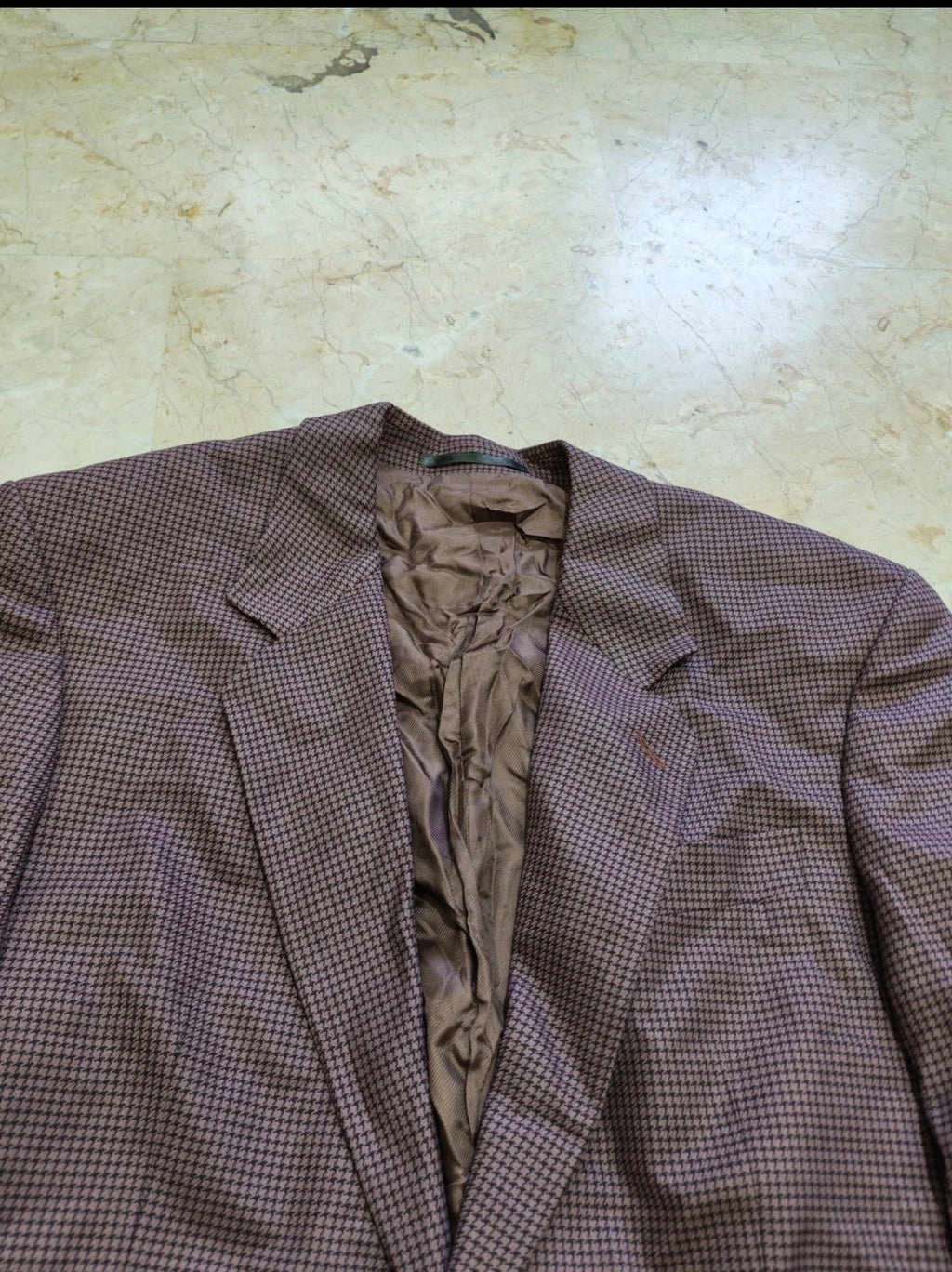 Vintage Superfine pure wool houndstooth classic purple jacket blazer 40R