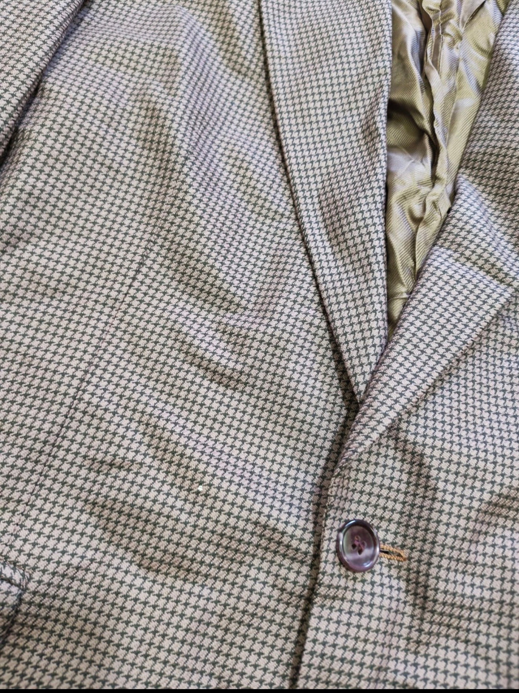 Vintage Superfine pure wool houndstooth classic purple jacket blazer 40R