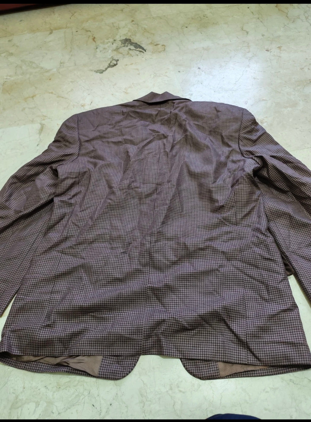 Vintage Superfine pure wool houndstooth classic purple jacket blazer 40R