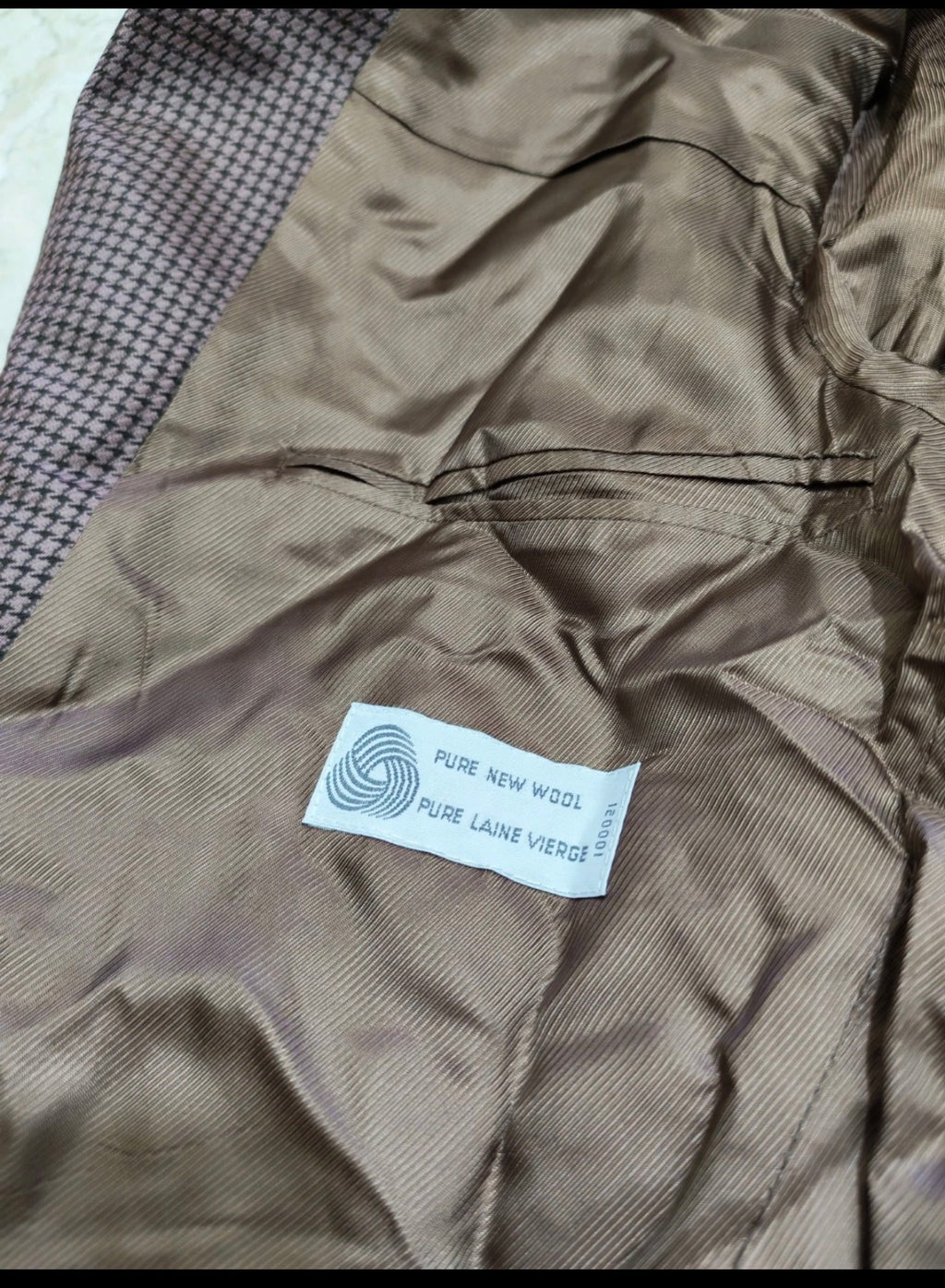 Vintage Superfine pure wool houndstooth classic purple jacket blazer 40R