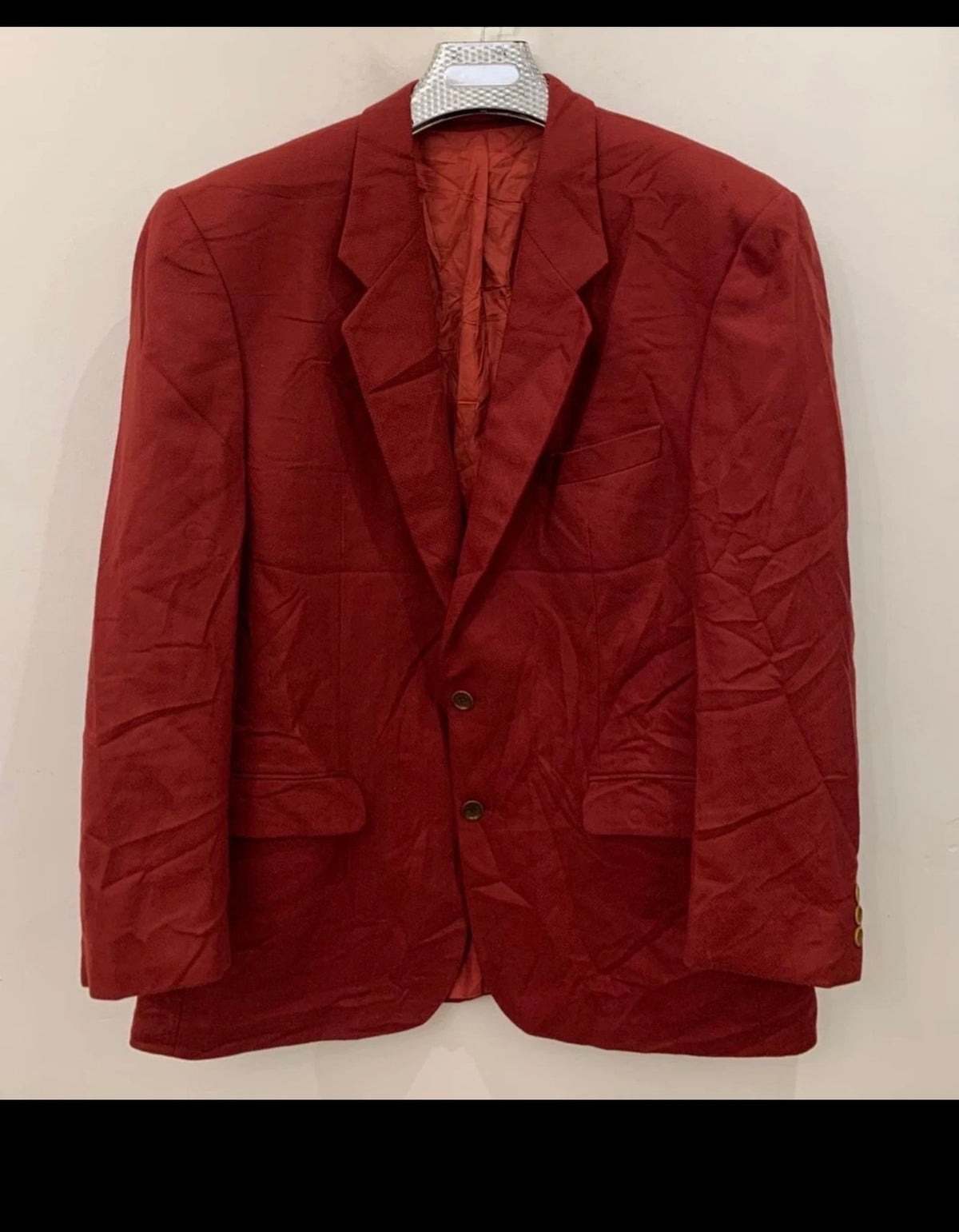 Vintage classic Baumler pure wool red herringbone jacket blazer 46R XL