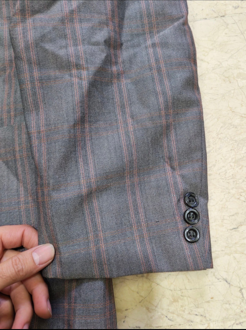 1970s Vintage wool mohair blend Windowpane gray classic jacket blazer 40R 40S
