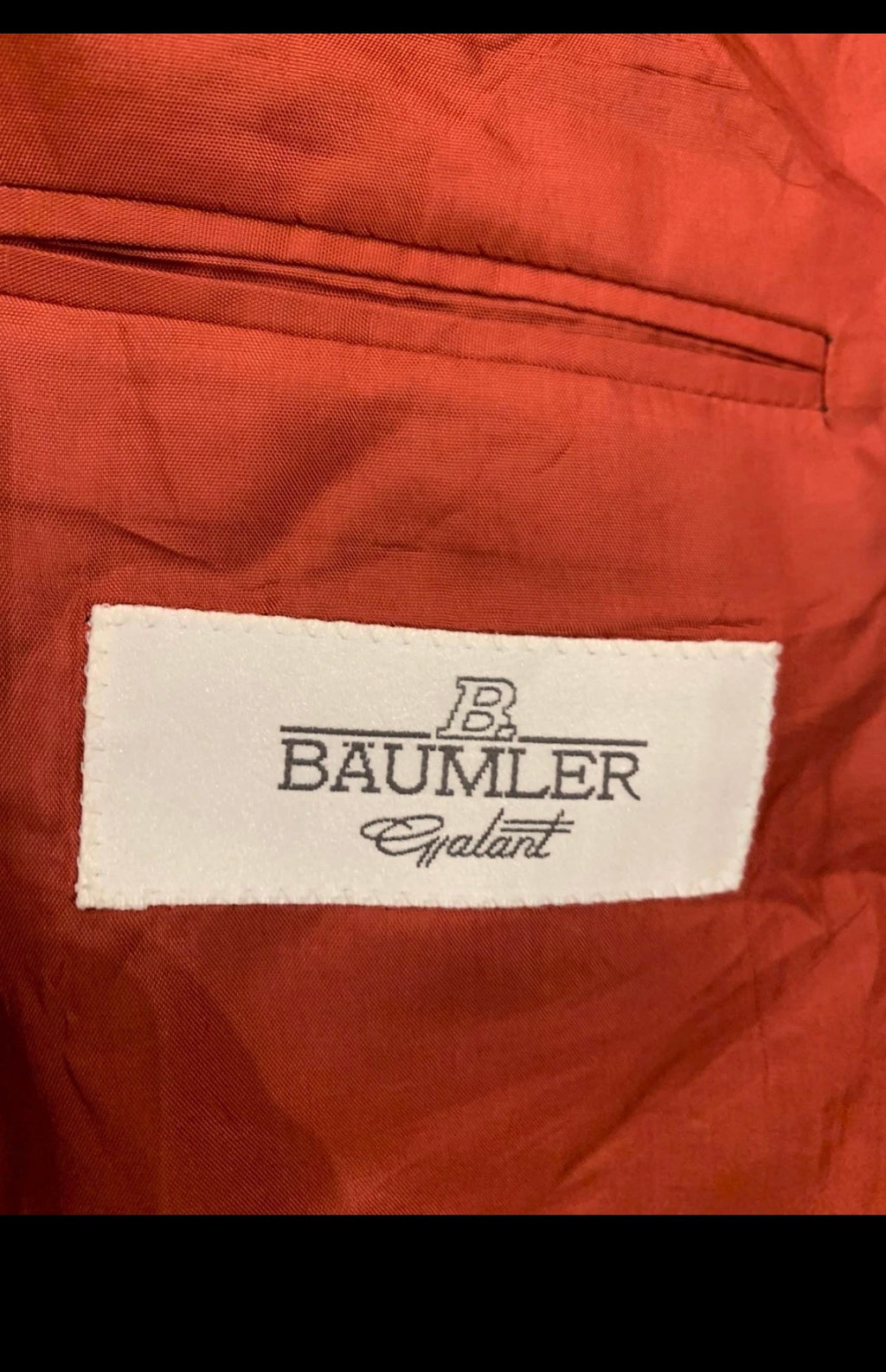 Vintage classic Baumler pure wool red herringbone jacket blazer 46R XL