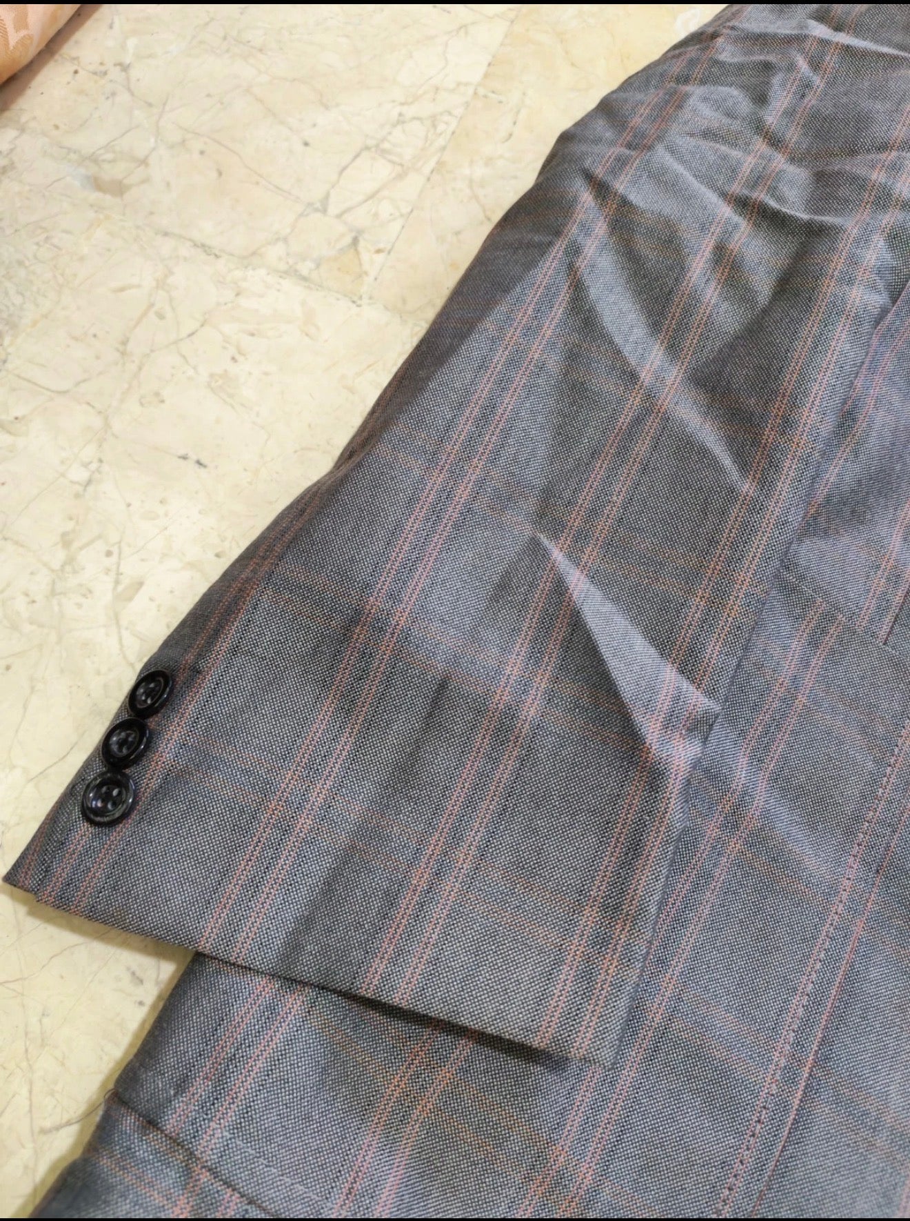 1970s Vintage wool mohair blend Windowpane gray classic jacket blazer 40R 40S
