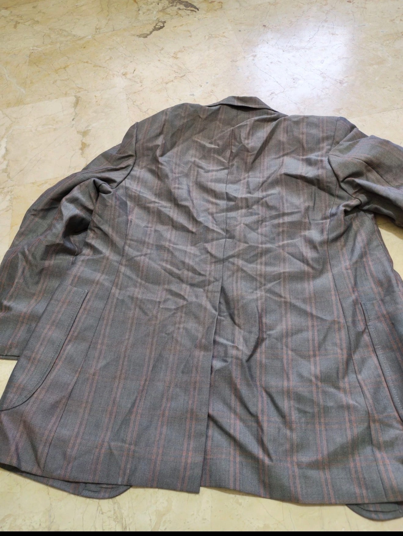 1970s Vintage wool mohair blend Windowpane gray classic jacket blazer 40R 40S